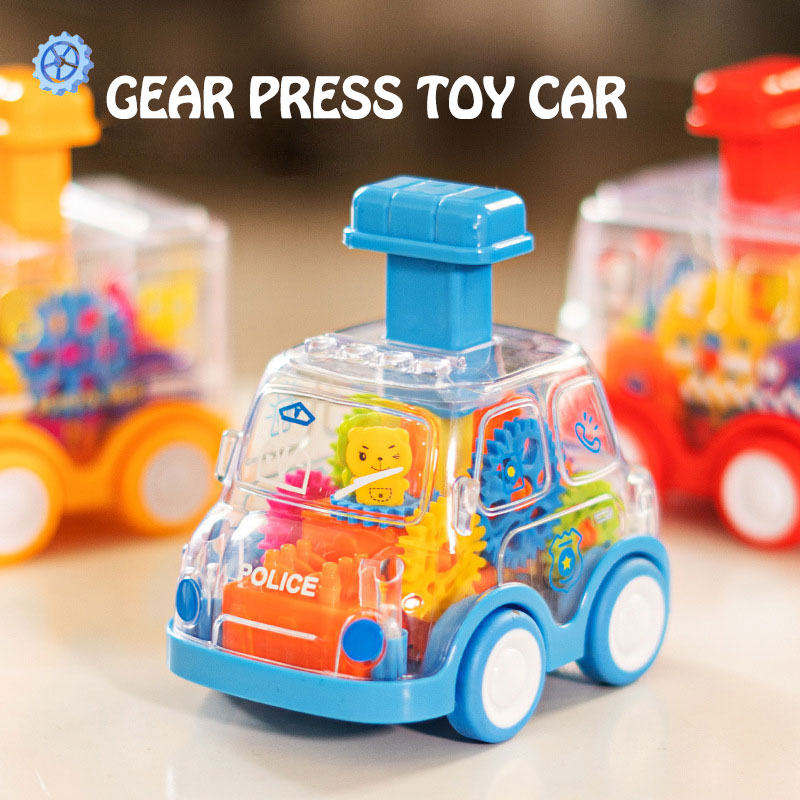 Cute gear press toy car children's toy Christmas gift