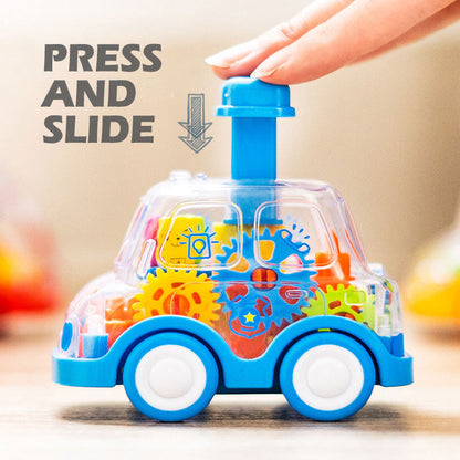 Cute gear press toy car children's toy Christmas gift