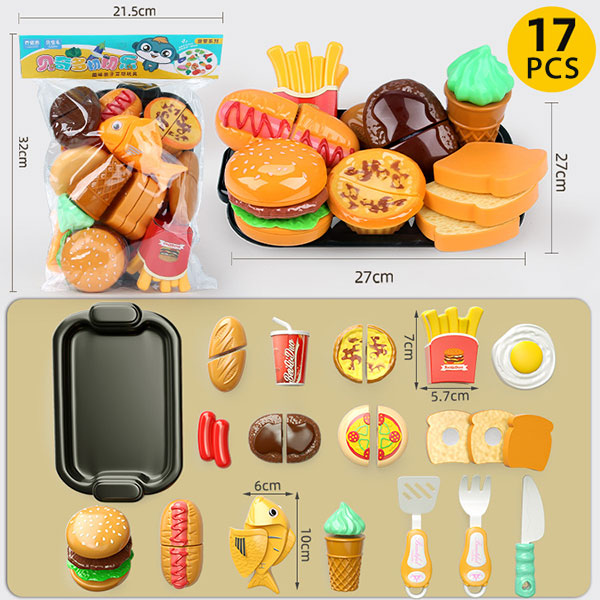 Cutting Play Food Set Children's Play House Toys Hamburger Xmas Gifts