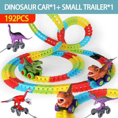 Children's roller coaster dinosaur track car light anti-gravity racing car