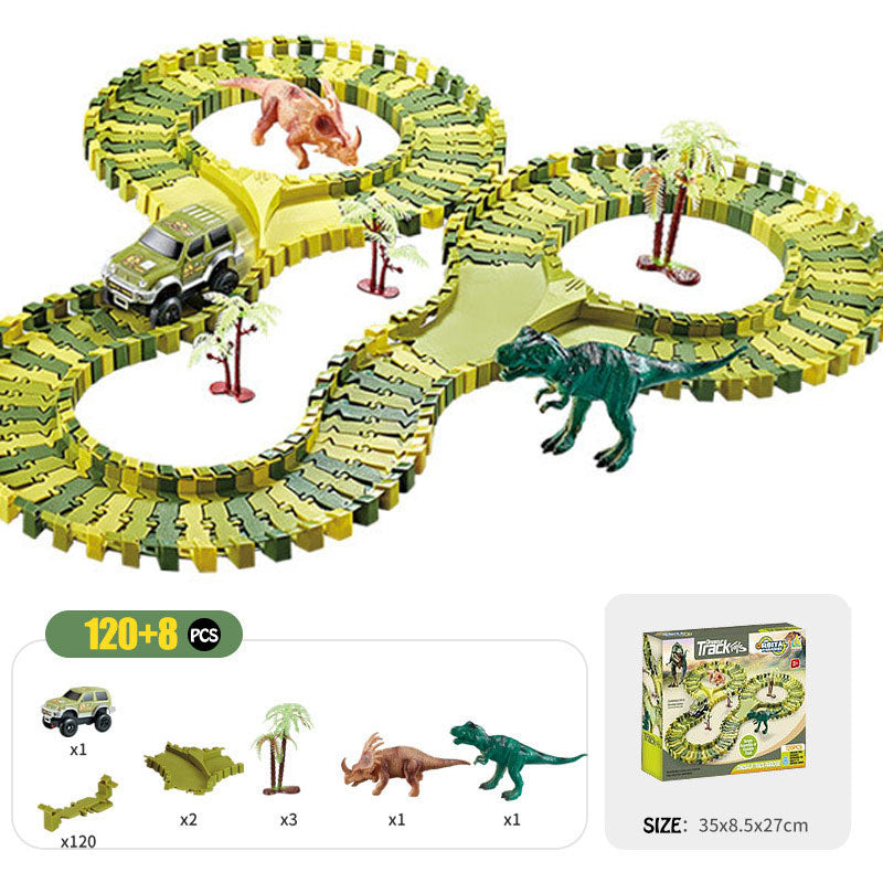 Dinosaur assembled rail car educational toy train boy gift