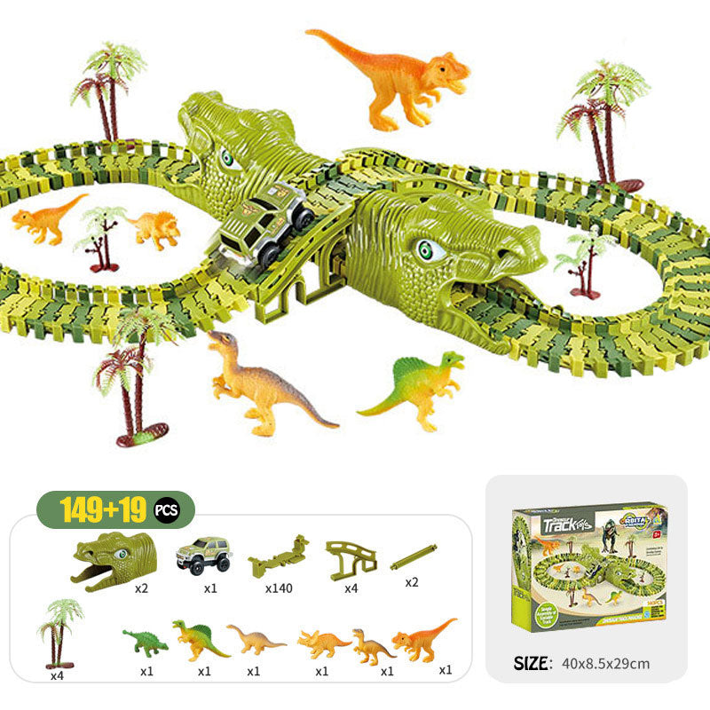 Dinosaur assembled rail car educational toy train boy gift