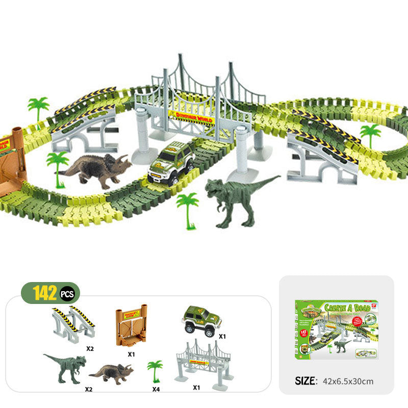 Dinosaur assembled rail car educational toy train boy gift