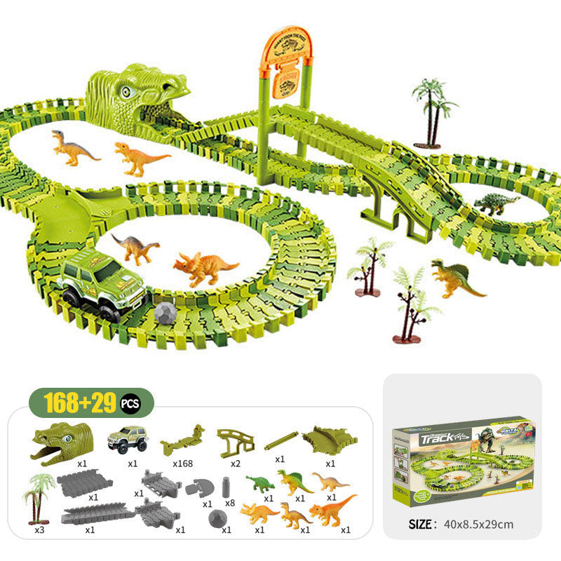 Dinosaur assembled rail car educational toy train boy gift