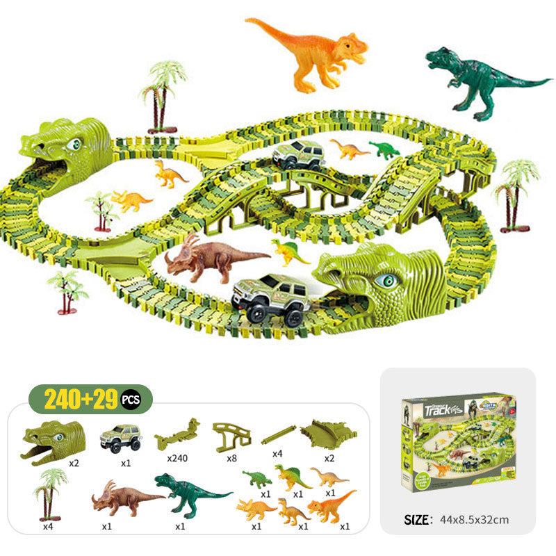 Dinosaur assembled rail car educational toy train boy gift