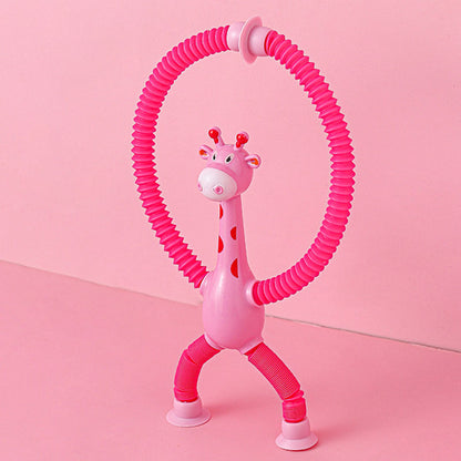 Toddler telescopic tube giraffe robot suction cup toy parent-child interaction