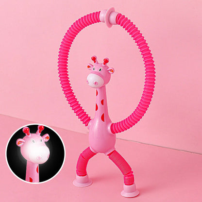 Toddler telescopic tube giraffe robot suction cup toy parent-child interaction