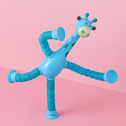 Toddler telescopic tube giraffe robot suction cup toy parent-child interaction