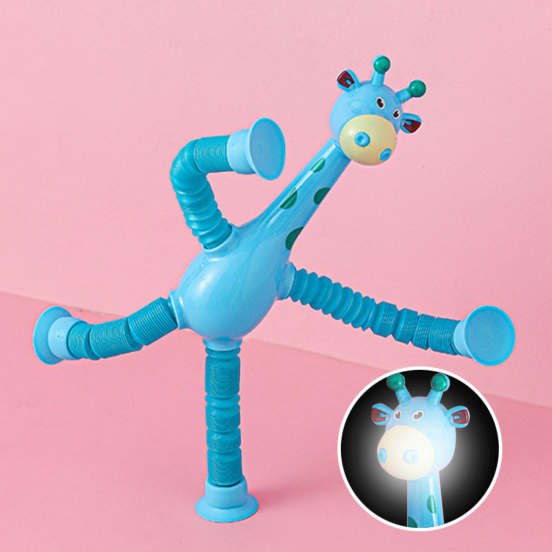 Toddler telescopic tube giraffe robot suction cup toy parent-child interaction