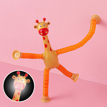 Toddler telescopic tube giraffe robot suction cup toy parent-child interaction