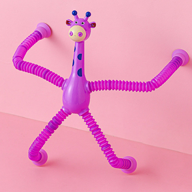 Toddler telescopic tube giraffe robot suction cup toy parent-child interaction