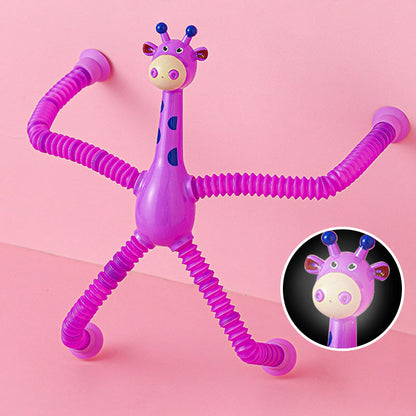 Toddler telescopic tube giraffe robot suction cup toy parent-child interaction