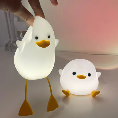 Toddlers Fun Night Light Cute Silicone Duck Night Light Bedside Sleep