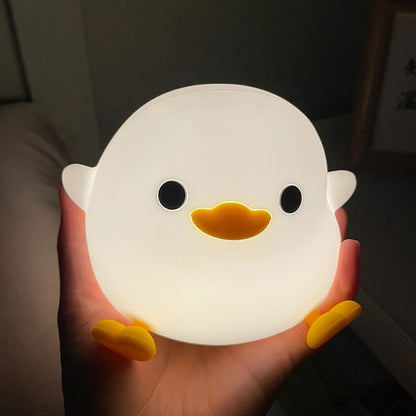 Toddlers Fun Night Light Cute Silicone Duck Night Light Bedside Sleep