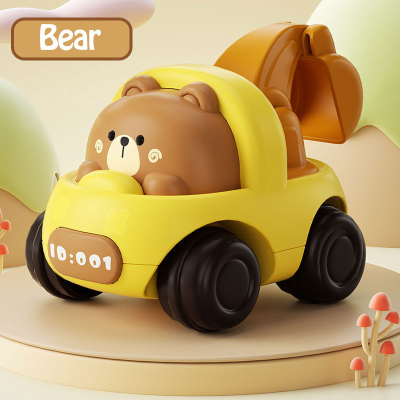 Cartoon Animal Engineering Vehicle Toddler Toy Car Christmas Gift