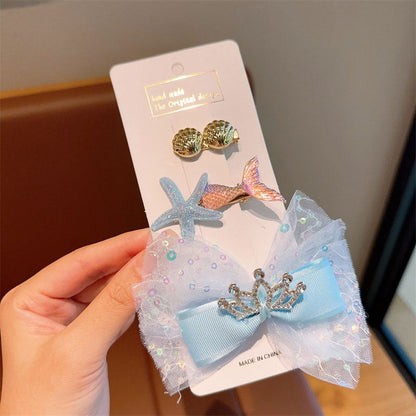 Mermaid Hair Accessories Toddler Princess Hair Clip Side Clip Baby Girl's Gift