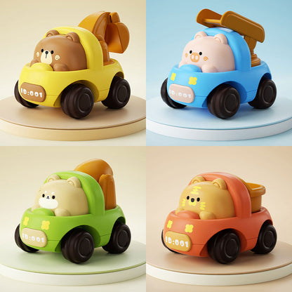 Cartoon Animal Engineering Vehicle Toddler Toy Car Christmas Gift